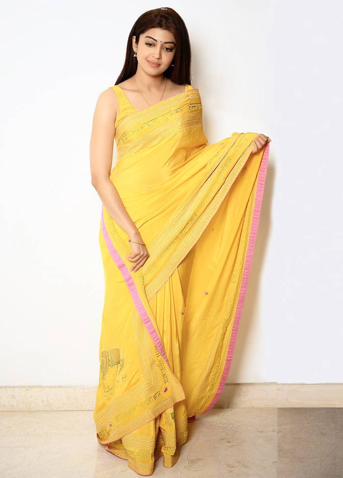 Pranitha Subhash Cute Yellow Saree pics viral