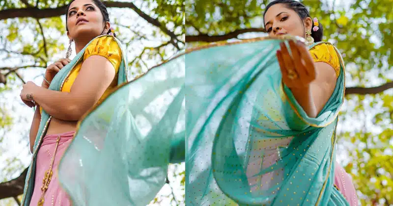 Anasuya Cute saree pics viral Anasuya Cute saree pics viral