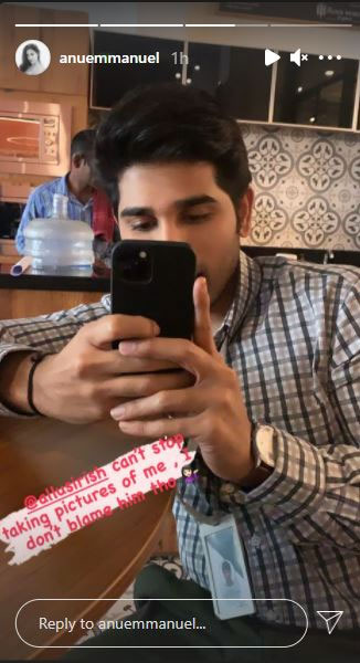 Anu Emmanuel about Allu sirish On set