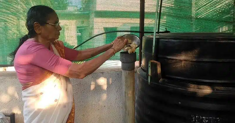 77 years grand mother from Pune Cook With Biogas she Saving 50 percent LPG Cost