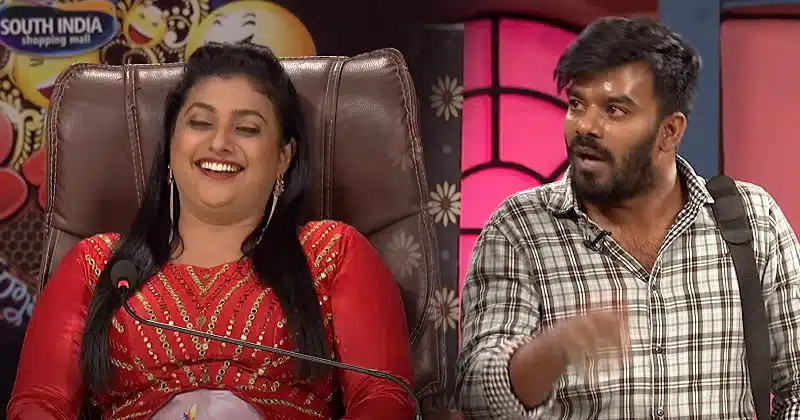 Roja fun with Sudigali Sudheer In Extra Jabardasth