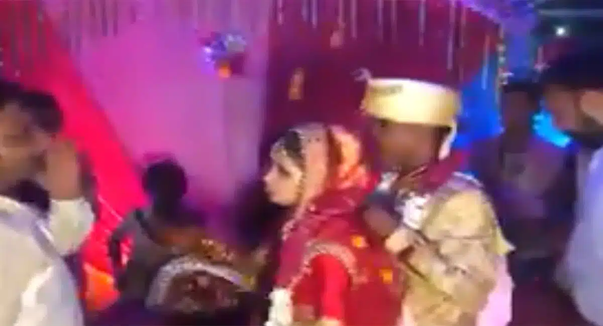 bride slaps man during wedding video viral