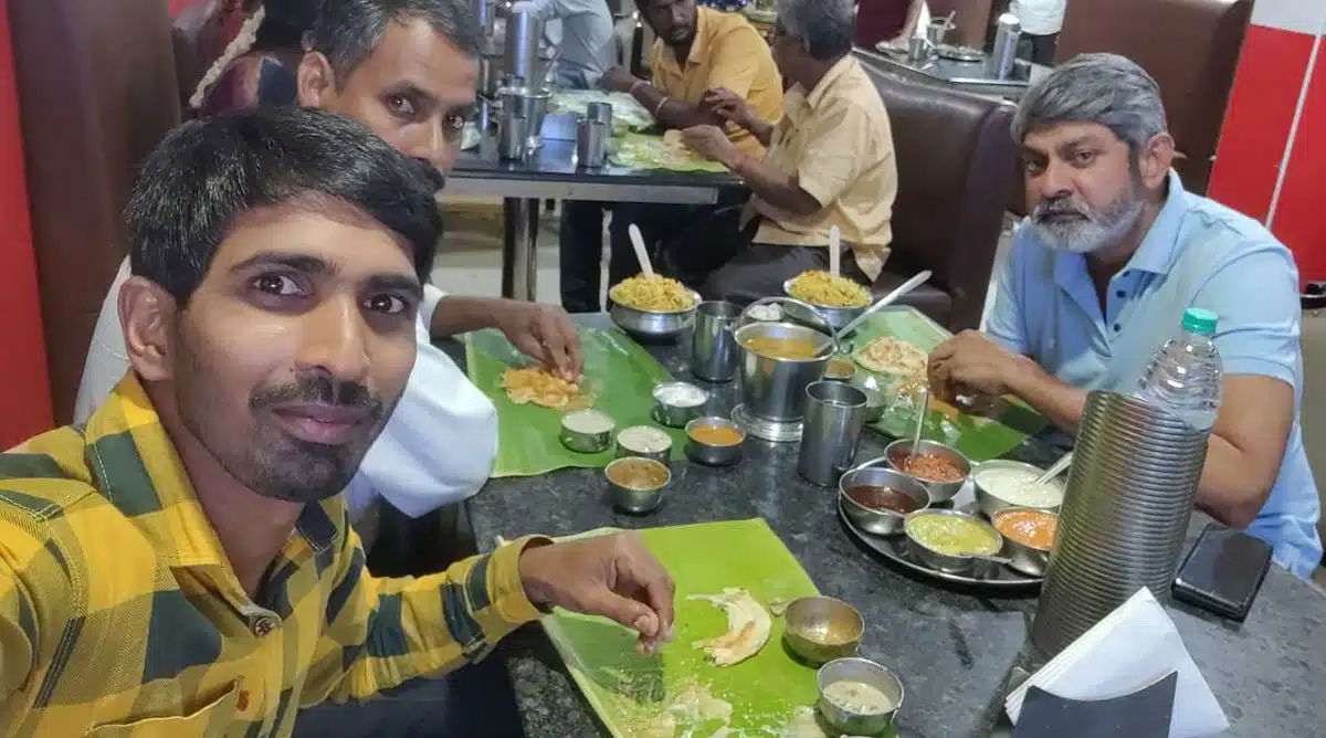 jagapathibabu eats highway food with his assistants photo viral