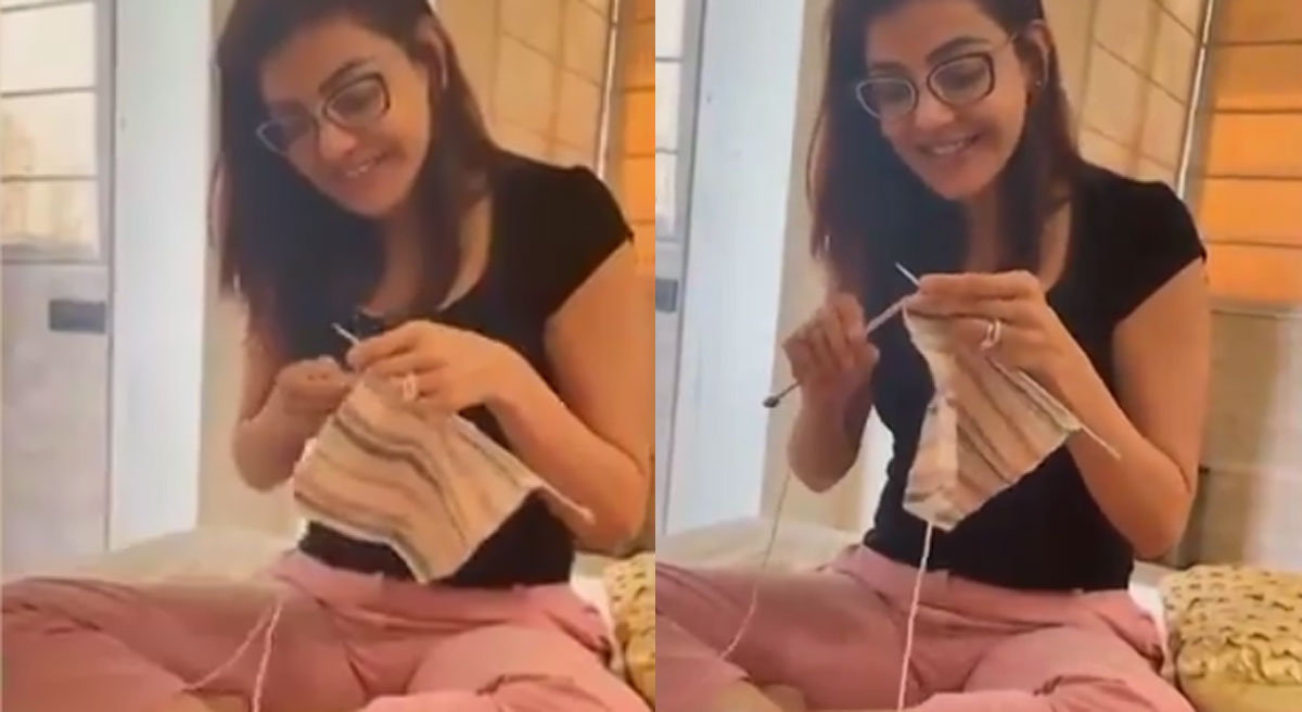 kajal aggarwal learnt new skill from her family video