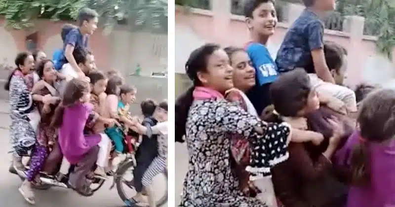 Viral Video 13 people on one bike