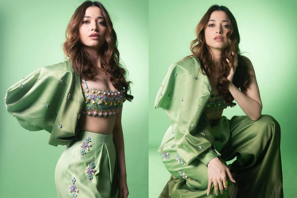 glamour pics of tamannaah in pale green dress goes viral