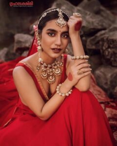 priya prakash varrier red colour dress latest pics goes viral