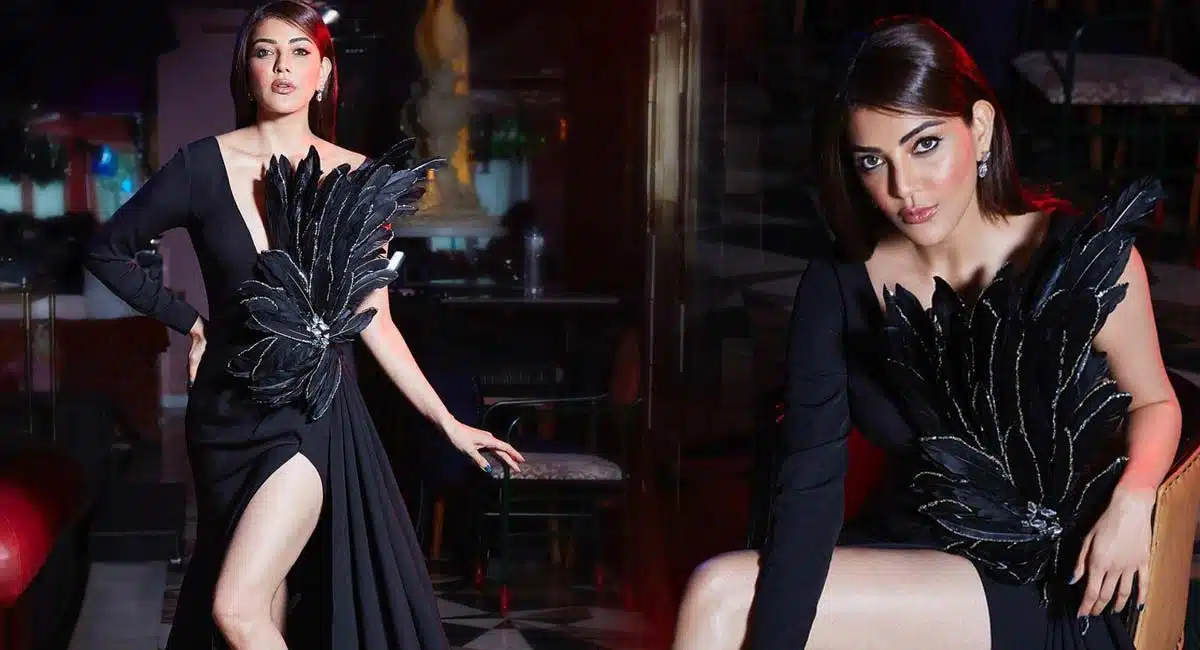 kajal aggarwal black dress pics goes viral