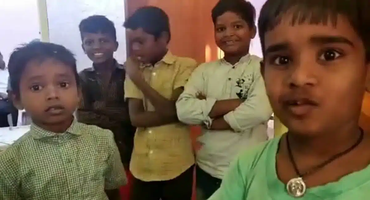 Viral Video chilrans police case For pencil theft
