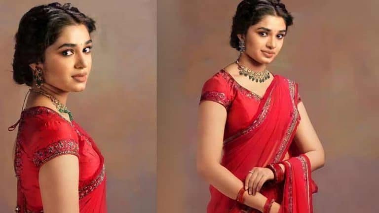 krithi Shetty.. రెడ్ సారీలో మెరిసిపోతున్న కృతి శెట్టి.. పిక్స్ వైర‌ల్‌