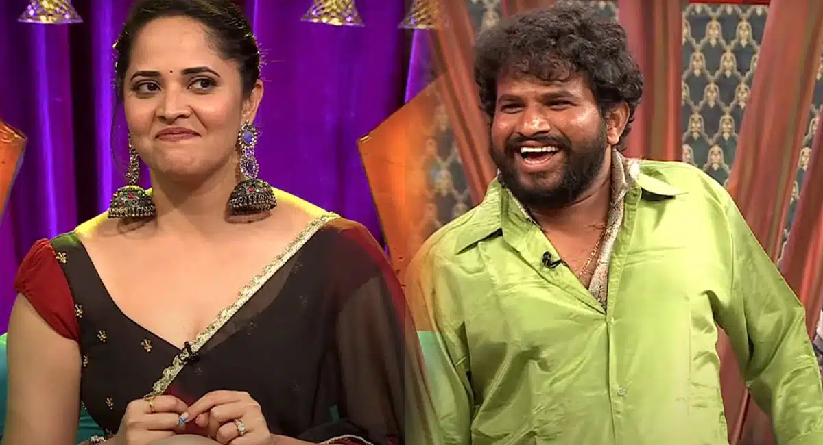 hyper aadi as pushpa raj and satires on anasuya