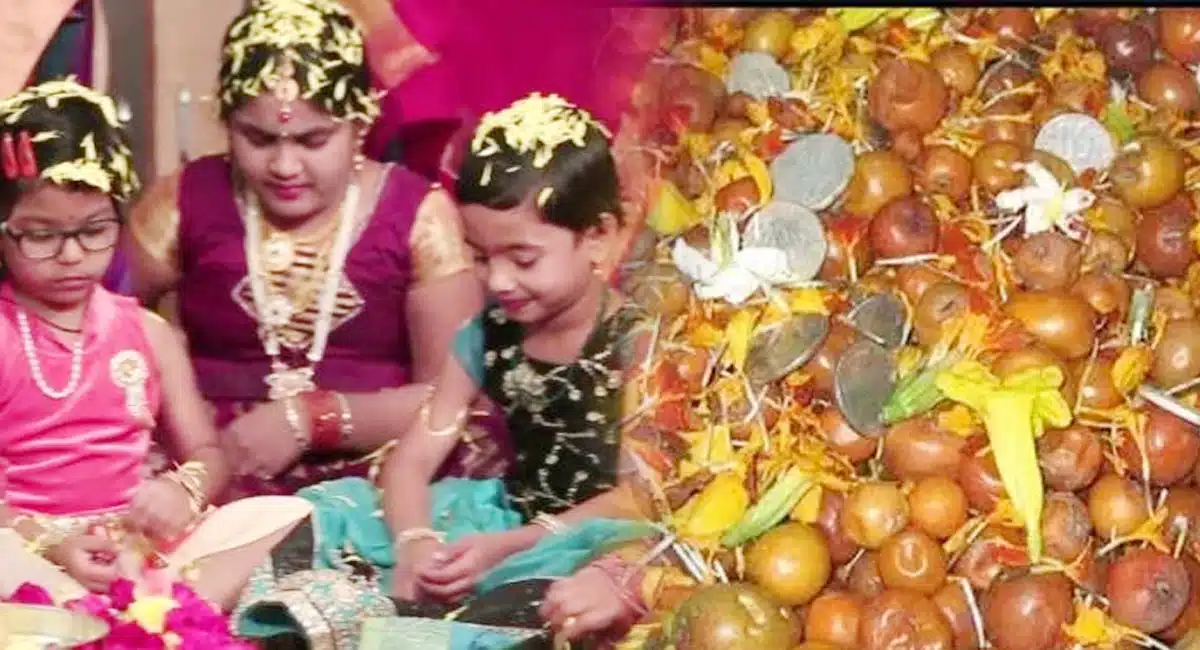 why regi fruits are poured on head of children