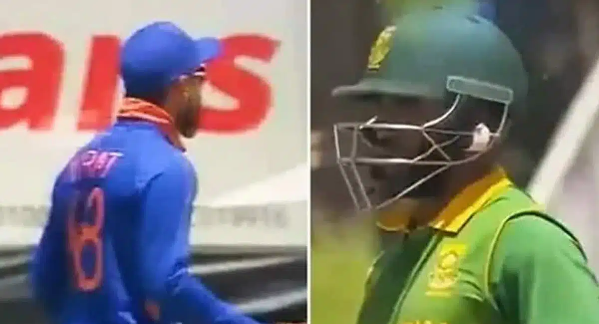 virat kohli heated With bavuma in india vs south africa ODI Match