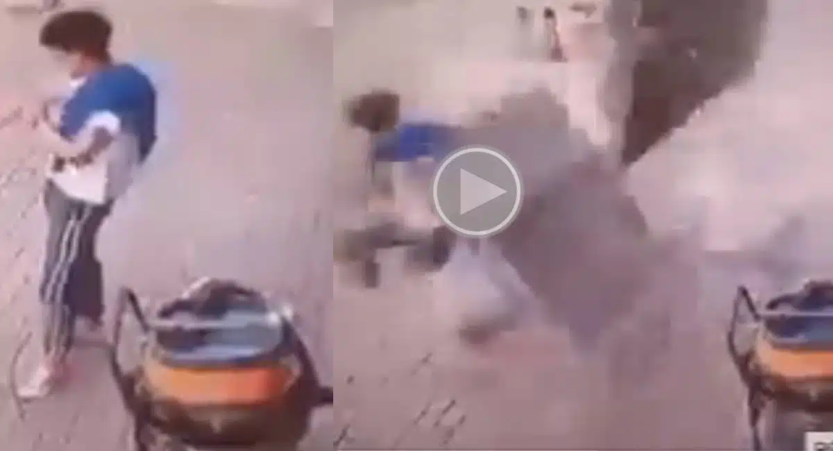 man escaped death in a second video viral