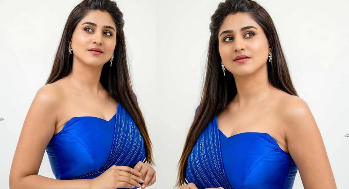 Anchor Varshini : బ్లూ క‌ల‌ర్ డ్రెస్‌లో బిత్త‌ర చూపులు చూస్తూ అందాల‌తో మంట పెడుతున్న వ‌ర్షిణి