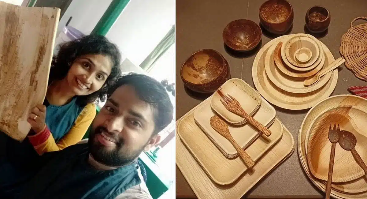 kerala couple quits job to make ecofriendly areca leaf tableware earns lakhs