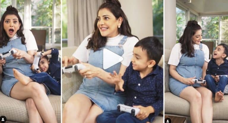 Kajal Aggarwal : మేన‌ల్లుడితో క‌లిసి కాజ‌ల్ ర‌చ్చ‌.. బేబి బంప్‌తో త‌గ్గేదేలే అంటుందిగా..!