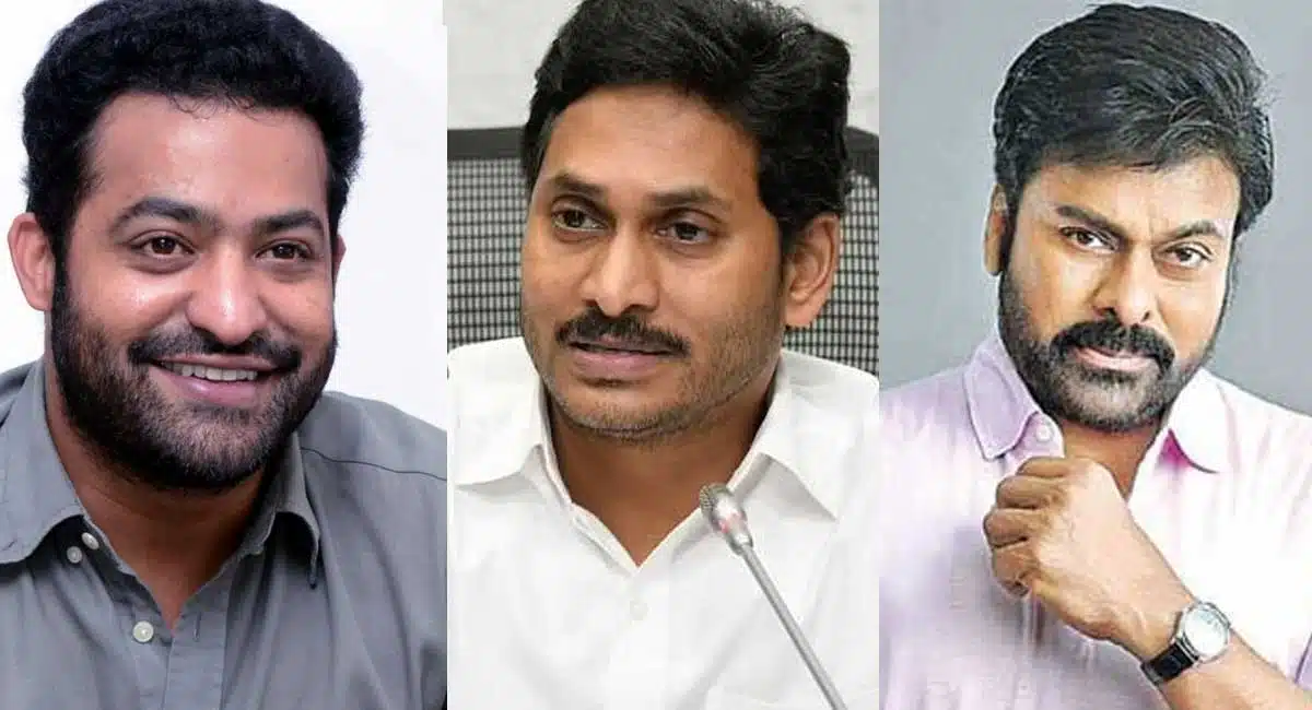 chiranjeevi Jr Ntr Mahesh Babu Prabhas and others meet ap cm Jagan
