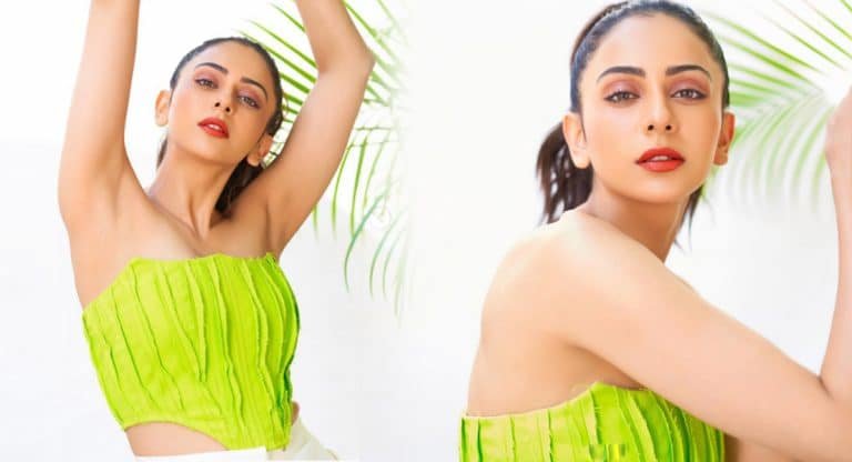 Rakul Preet Singh : హాఫ్ షోల్డ‌ర్ డ్రెస్‌లో సెగ‌లు రేపుతున్న ర‌కుల్ ప్రీత్ సింగ్.. కుర్రాళ్ల మైండ్ బ్లాక్ అవ్వాల్సిందే..!