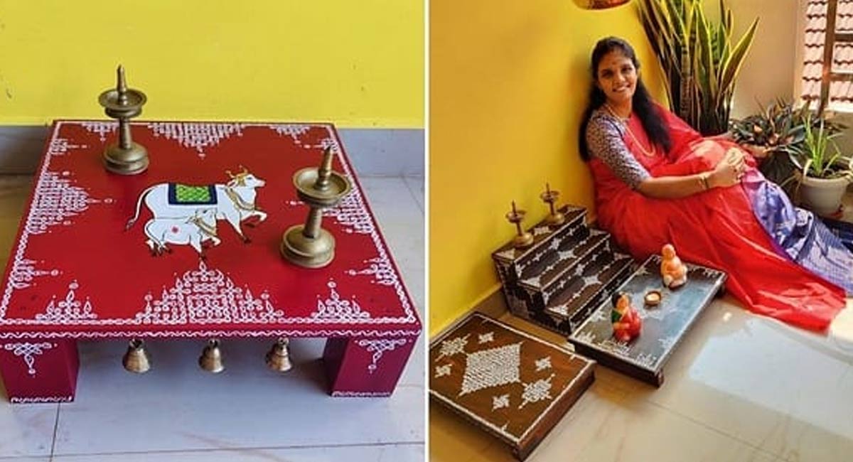 homemaker woman entrepreneur instagram Business idea traditional kolam home decor