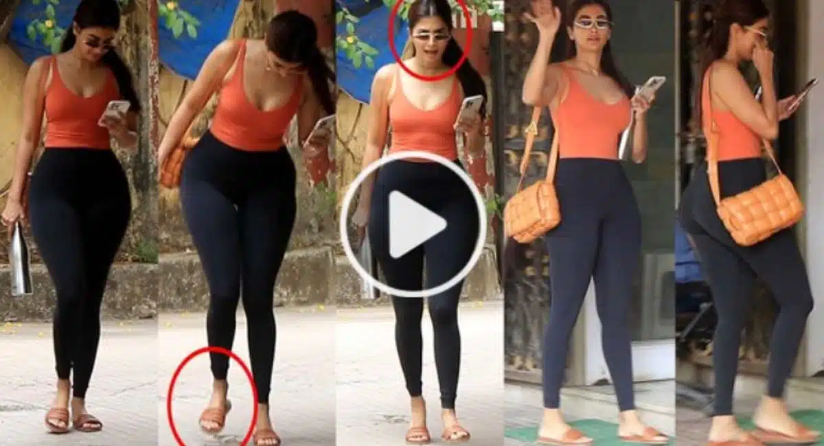 pooja hegde orange color dress looks viral