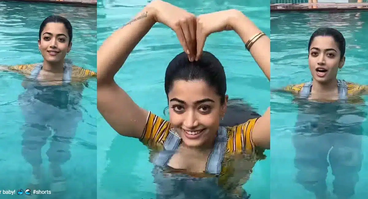 Rashmika Mandanna As Water Baby Swimming Pool