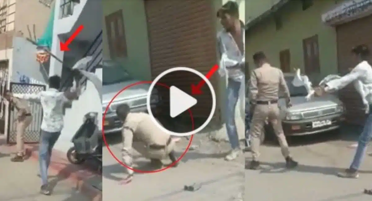 driving properly means the Police constable crushed bull Video Viral 