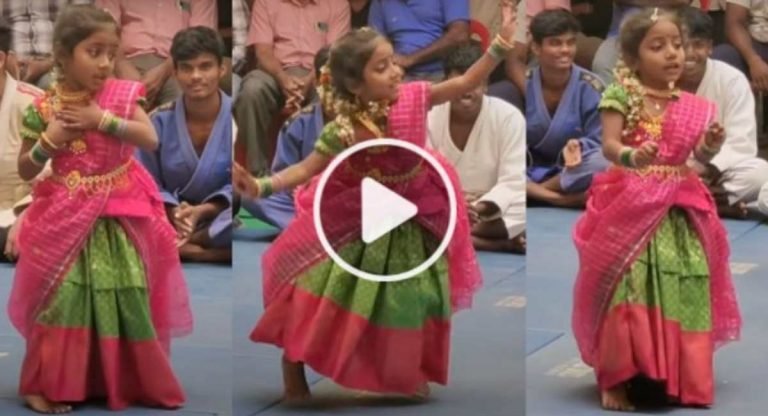 Viral Video : క్యూట్ పాప డ్యాన్స్ అదుర్స్.. బుల్లెట్టు బండెక్కి అంటూ స్టెప్పులు