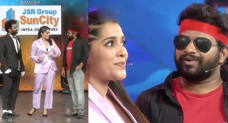 Rashmi Gautham : నీతో సాయంత్రం అంటూ ర‌ష్మీ గౌత‌మ్‌ను లైన్‌లో పెడుతున్న హైప‌ర్ ఆది..!