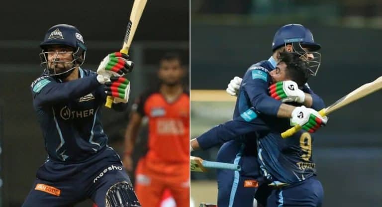 Rashid Khan : ఎస్ఆర్‌హెచ్‌పై ప‌గ తీర్చుకుంటున్న ర‌షీద్.. ఆ బాదుడేంద‌య్యా సామీ…!
