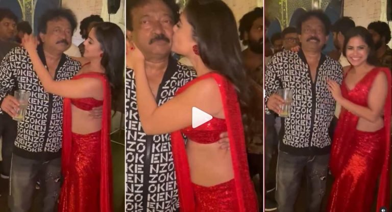 Ram Gopal Varma : రామ్ గోపాల్ వ‌ర్మకు ప‌బ్లిక్‌గా ఆ హీరోయిన్ అలా ముద్దు పెట్టేసిందేంటి…!