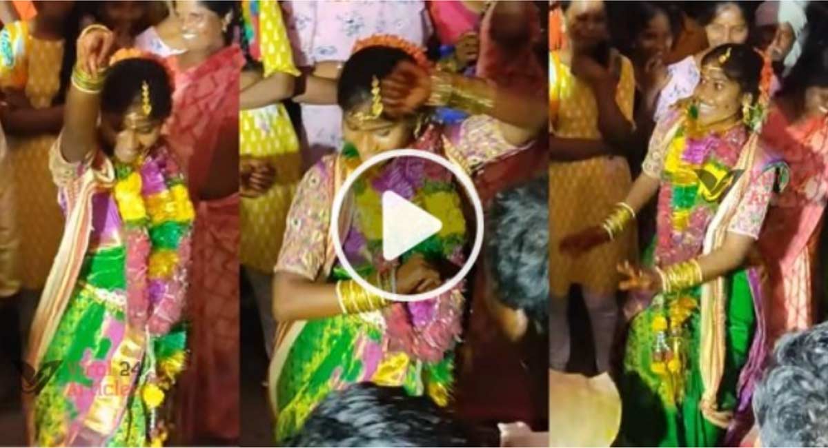 Viral Video : పెళ్లి కూతురు డీజే సాంగ్స్ కి మాస్ స్టెప్పులు .. షాక్ అయిన పెళ్లి కొడుకు.. వీడియో