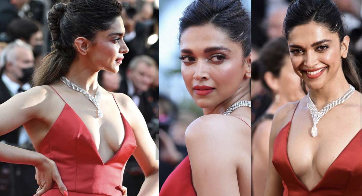 Deepika Padukone : రెడ్ డ్రెస్‌లో దీపికా ప‌దుకొణే అందాల విందు.. కంటి చూపు తిప్పుకోలేక‌పోతున్న ఫ్యాన్స్