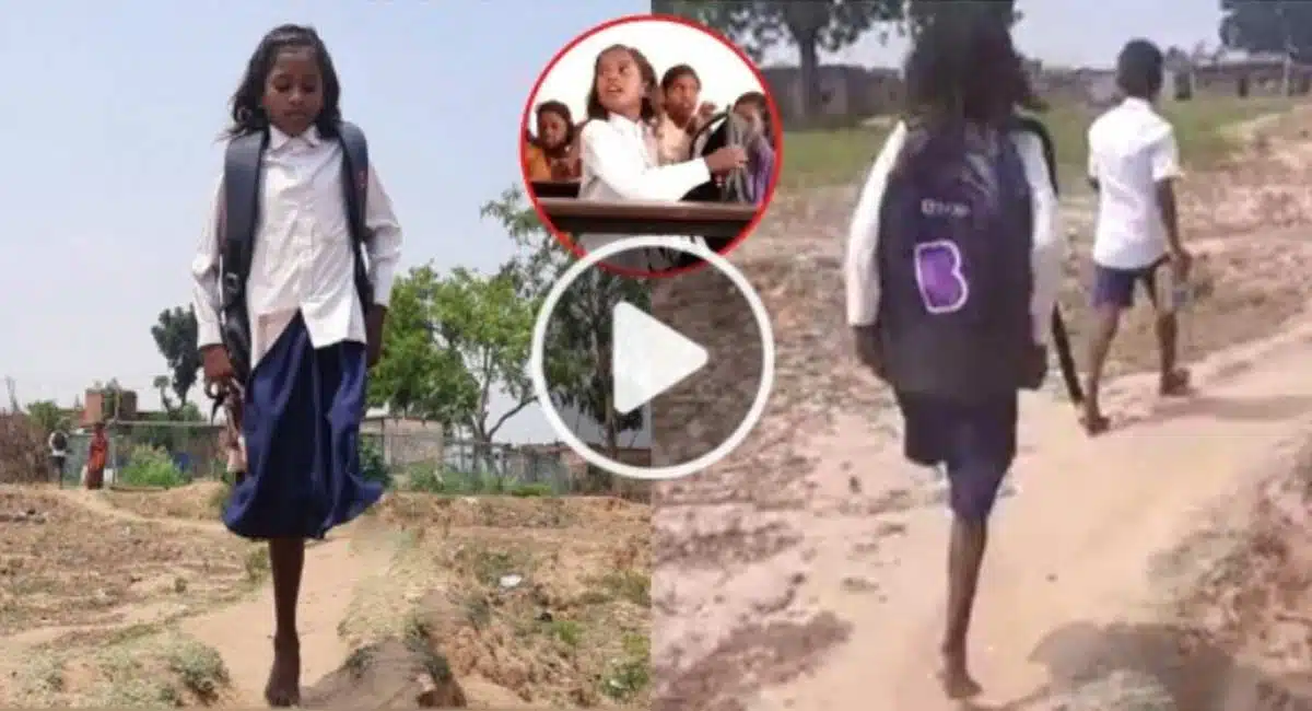 bihar girl walks to school for one kilometer with one leg video viral
