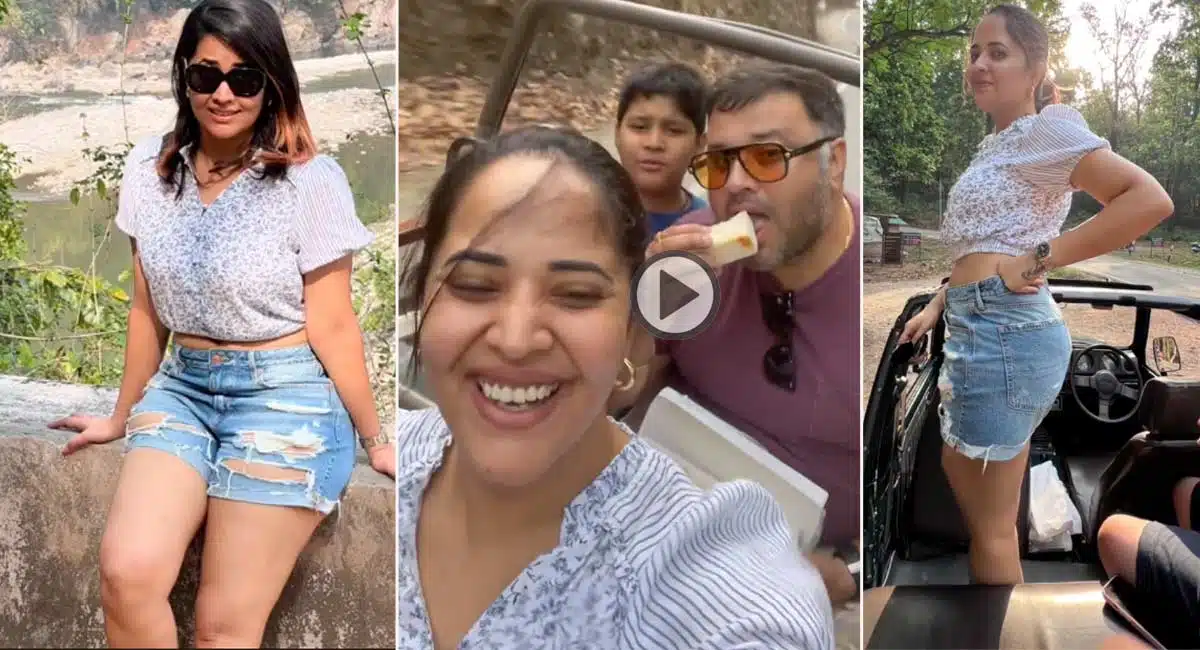 anasuya enjoyment with her family