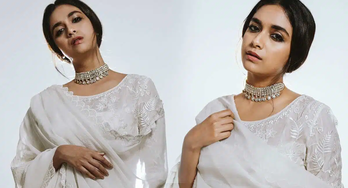 keerthy suresh white color looks viral