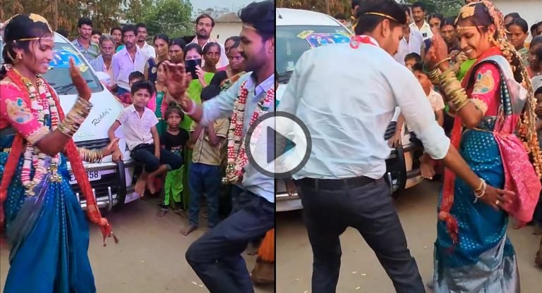 Viral Video : వీళ్ల డ్యాన్స్ చూస్తూ ఎవ్వ‌రైనా షాక్ అవ్వాల్సిందే.. కొత్త జంట పోటీ ప‌డుతూ ఊర‌మాస్ డ్యాన్స్..