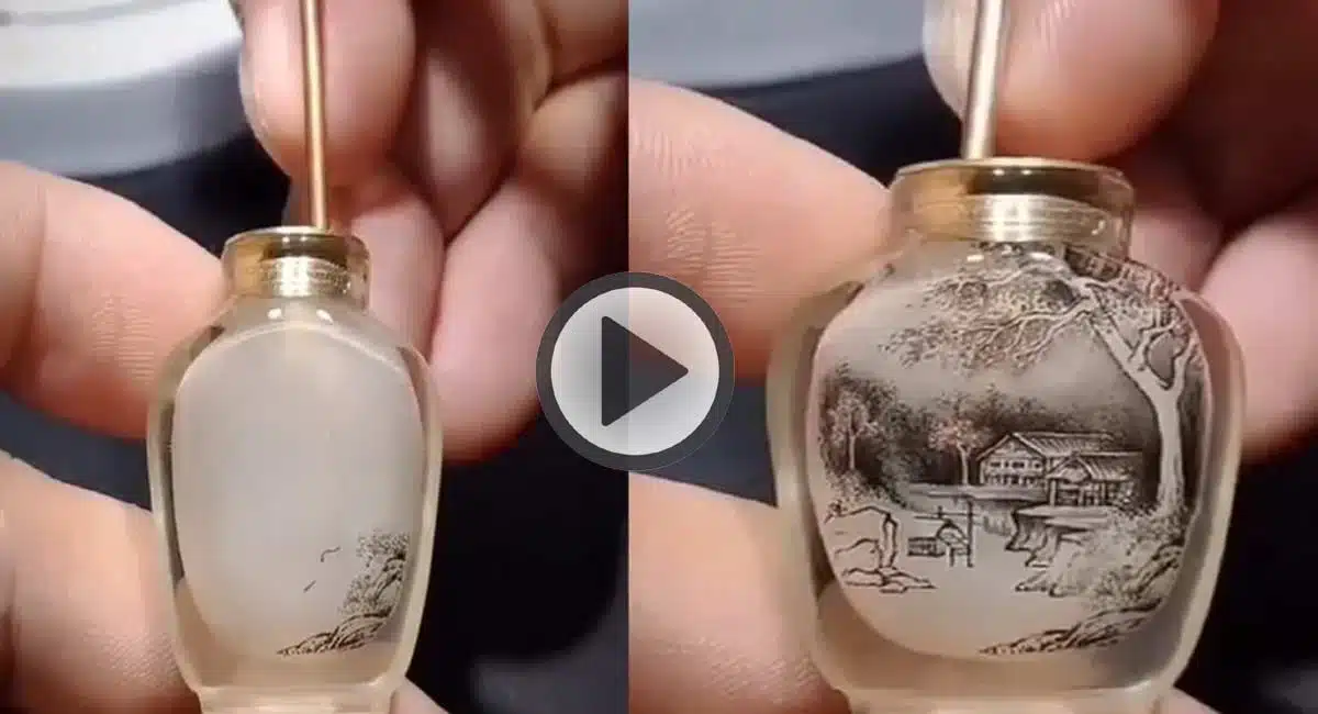 amazing painting inside a small bottle video