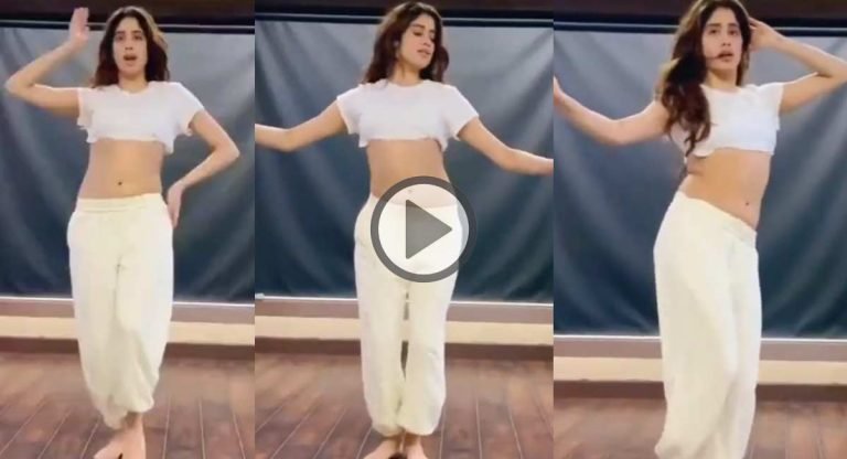 Janhvi Kapoor : నెమ‌లి మాదిరి నాట్యం చేస్తున్న జాన్వీ క‌పూర్.. నాభి అందాలు చూస్తూ పిచ్చెక్కిపోతున్న కుర్ర‌కారు