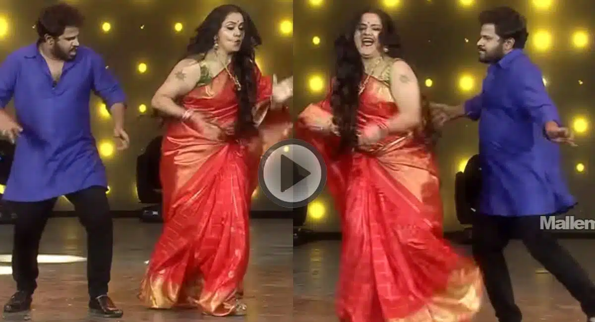 Pragathi Maas Steps With Hyper Aadi in Sridevi Drama Company