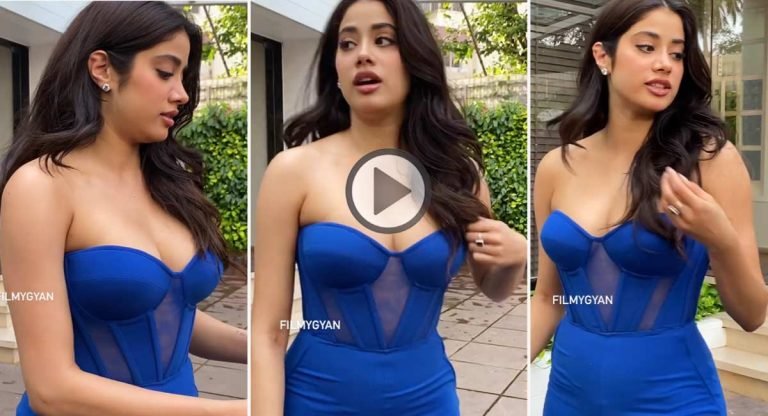 Janhvi Kapoor : జాన్వీ పాప అందాల ర‌చ్చ‌.. బ్లూ గౌనులో ఎద అందాల‌తో చెమ‌ట‌లు