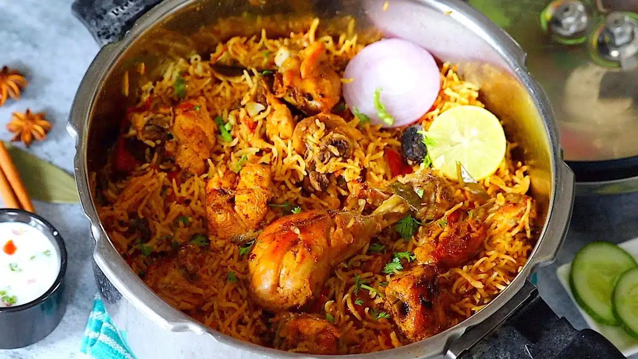 Chicken biryani in cooker is very easy