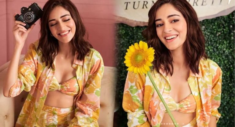Ananya Pandey : పూల చాటున దాగిన అందం.. స్కిన్ షోతో సెగ‌లు రేపుతున్న అన‌న్య పాండే