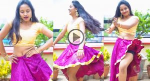 young woman short dress dance video on instagram