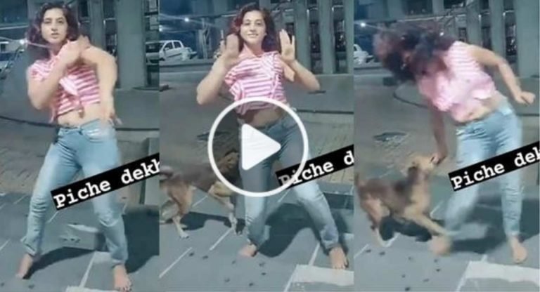 Viral Video : యువ‌తి రోడ్డుపై డ్యాన్స్ చేస్తుంటే.. అటుగా వెళ్లే కుక్క ప్యాంట్ లాగుతోందిగా..