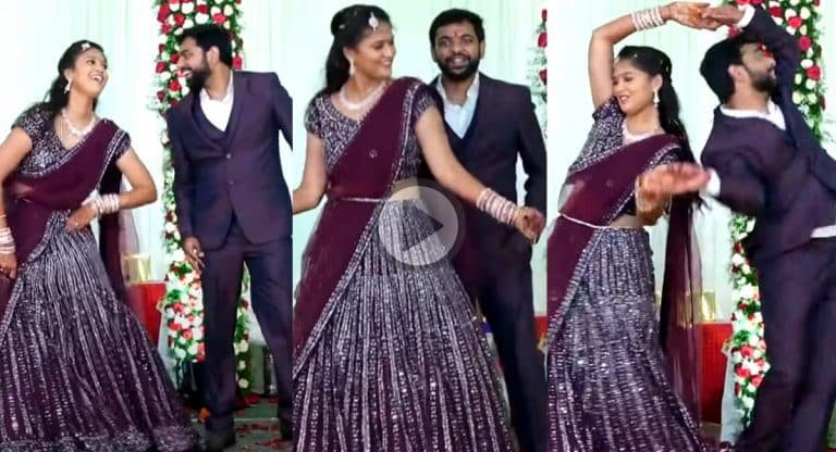 Viral Video : పోటీ ప‌డుతూ డ్యాన్స్ చేసిన కొత్త‌జంట‌.. పార్ట్ న‌ర్ తో స్టెప్పులు వేస్తూ