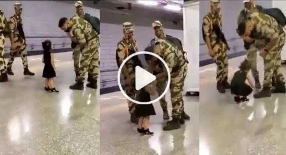 A child who put a rod at the feet of a soldier video
