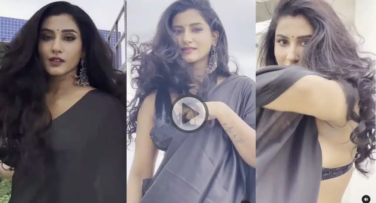 anchor vishnu priya dances in black saree