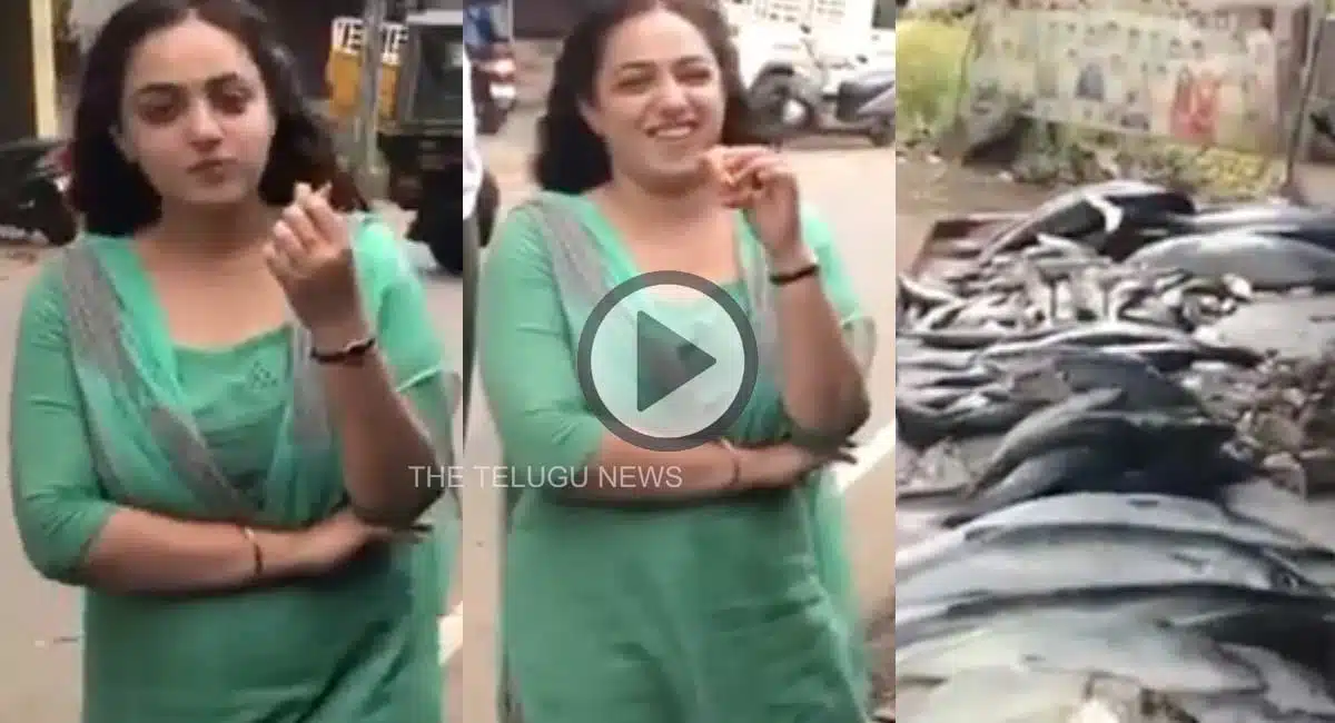 Nithya Menen buys fish in market