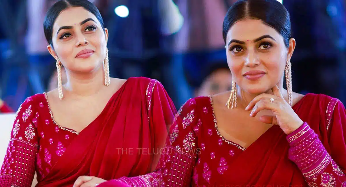 poorna red saree looks viral